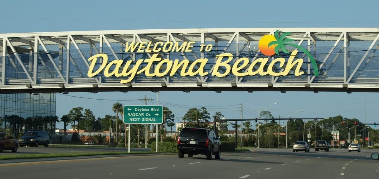 Daytona Beach, Florida Welcome sign near Website SEO FL office