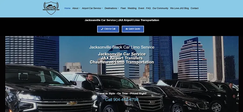 Jacksonville Black Car Limo Service 2024 Website with Expert SEO