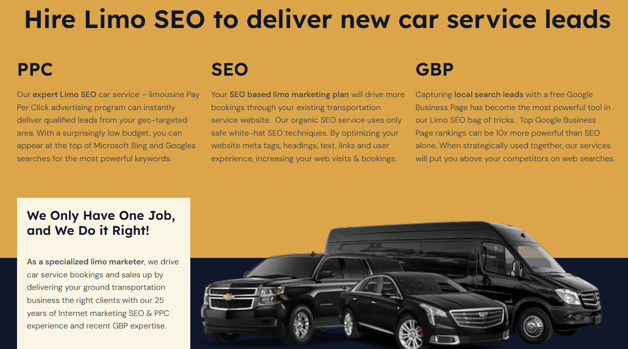 LImo SEO - Services - Website home page Sub Section